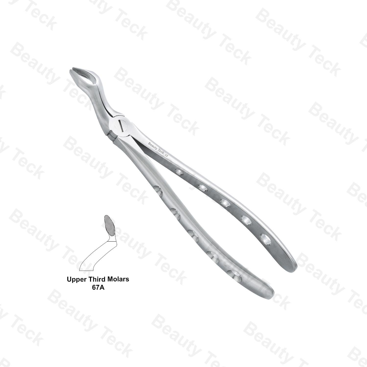 EXTRACTING FORCEPS  ENGLISH PATTERN HOLE HANDLER (UPPER THIRD MOLARS FIG. 67A )