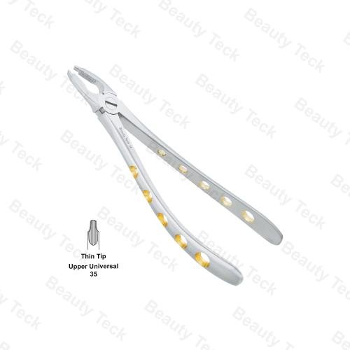 EXTRACTING FORCEPS  ENGLISH PATTERN HOLE HANDLER (UPPER UNIVERSAL FIG. 35 THIN TIP)