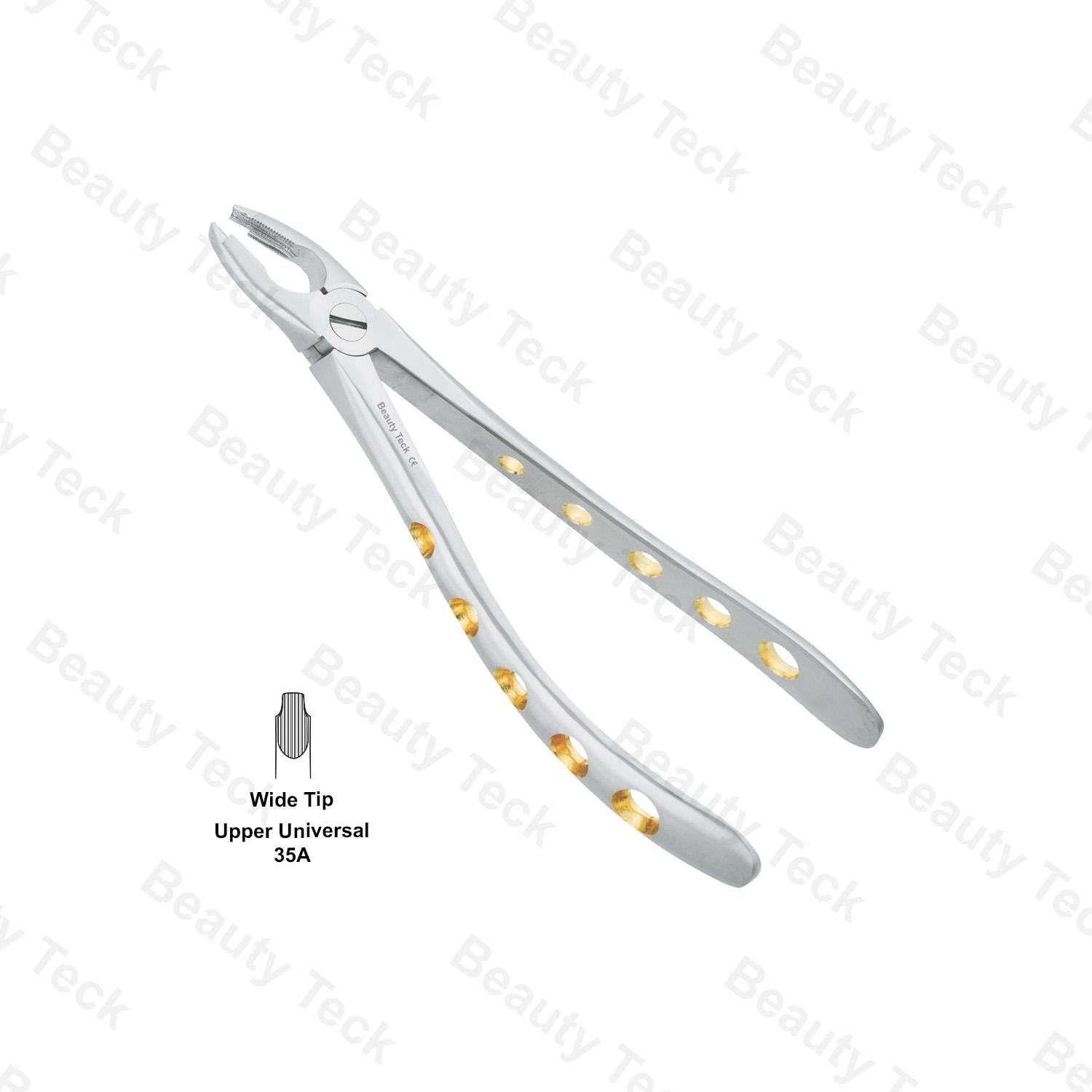 EXTRACTING FORCEPS  ENGLISH PATTERN HOLE HANDLER (UPPER UNIVERSAL FIG. 35A WIDE TIP )