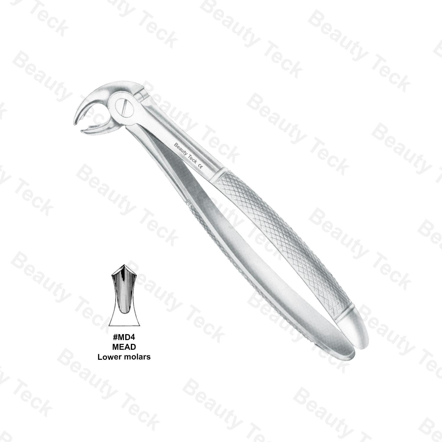 EXTRACTING FORCEPS  #MD4 ENGLISH PATTERN ( MEAD LOWER MOLARS)