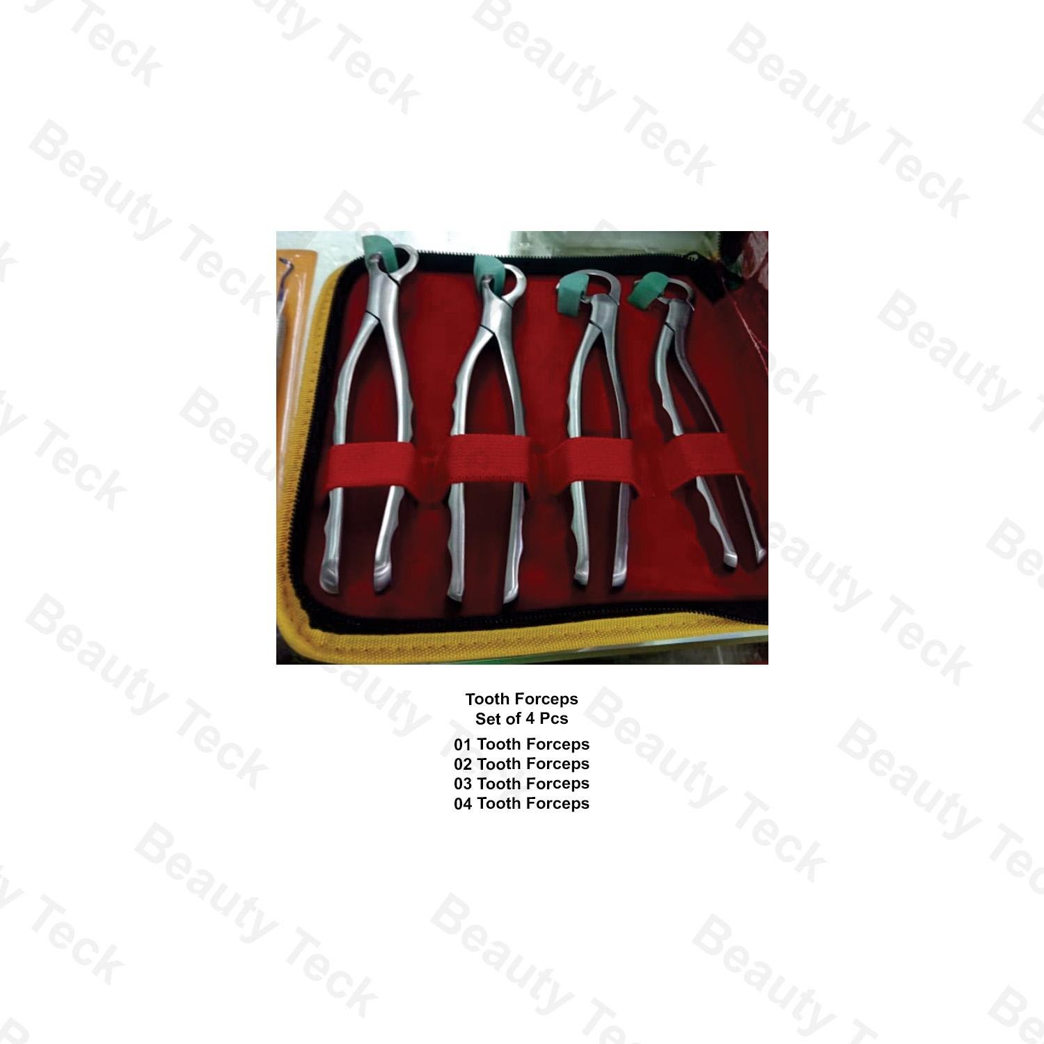 EXTRACTING FORCEPS TOOTH FORCEPS (SET OF 4 PIECES.)