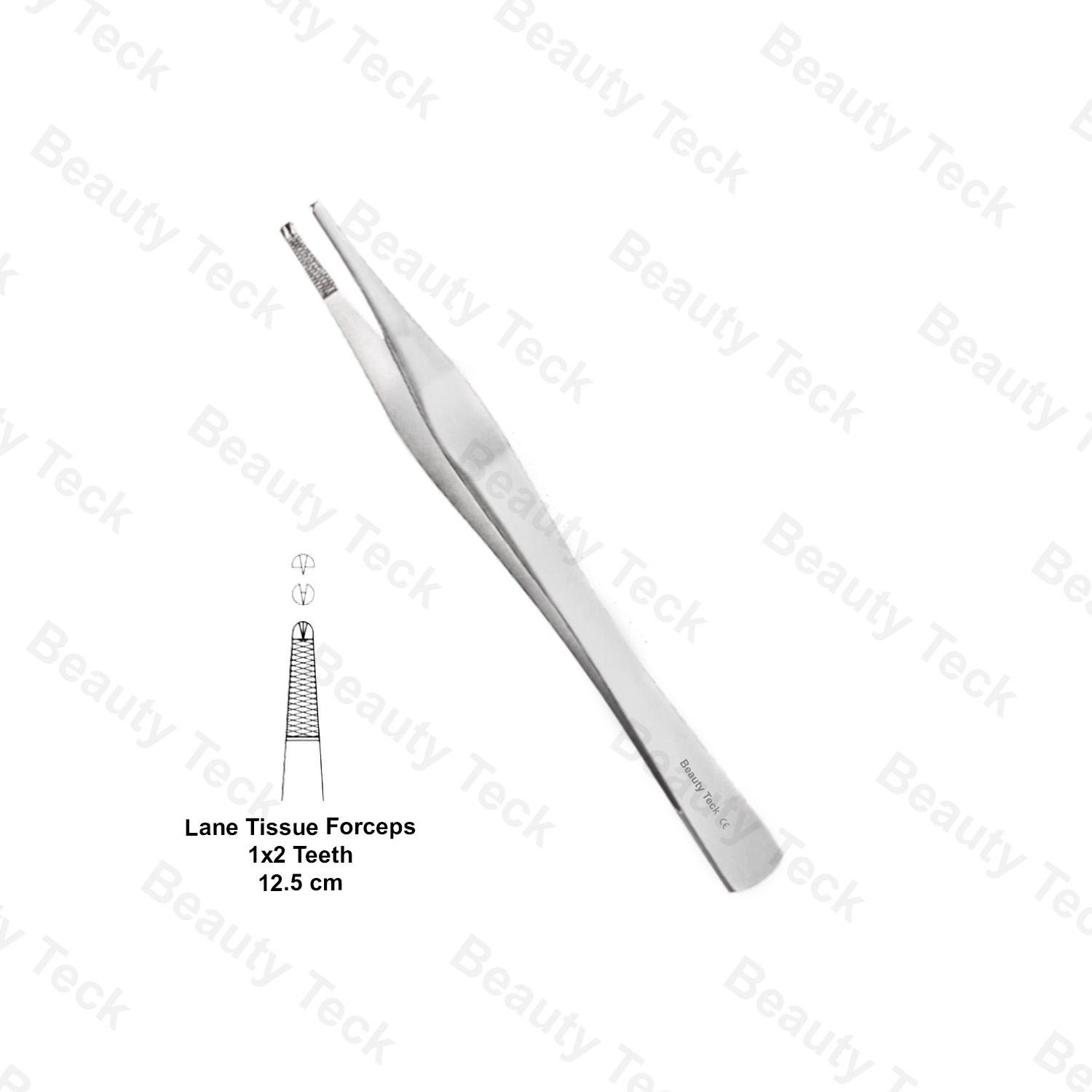 LANE TISSUE FORCEPS 12.5cm (1×2 TEETH)