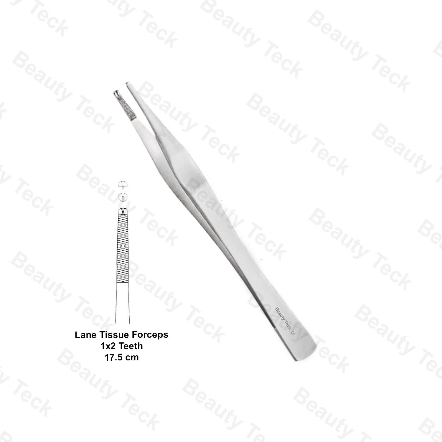 LANE TISSUE FORCEPS 17.5cm (1×2 TEETH)