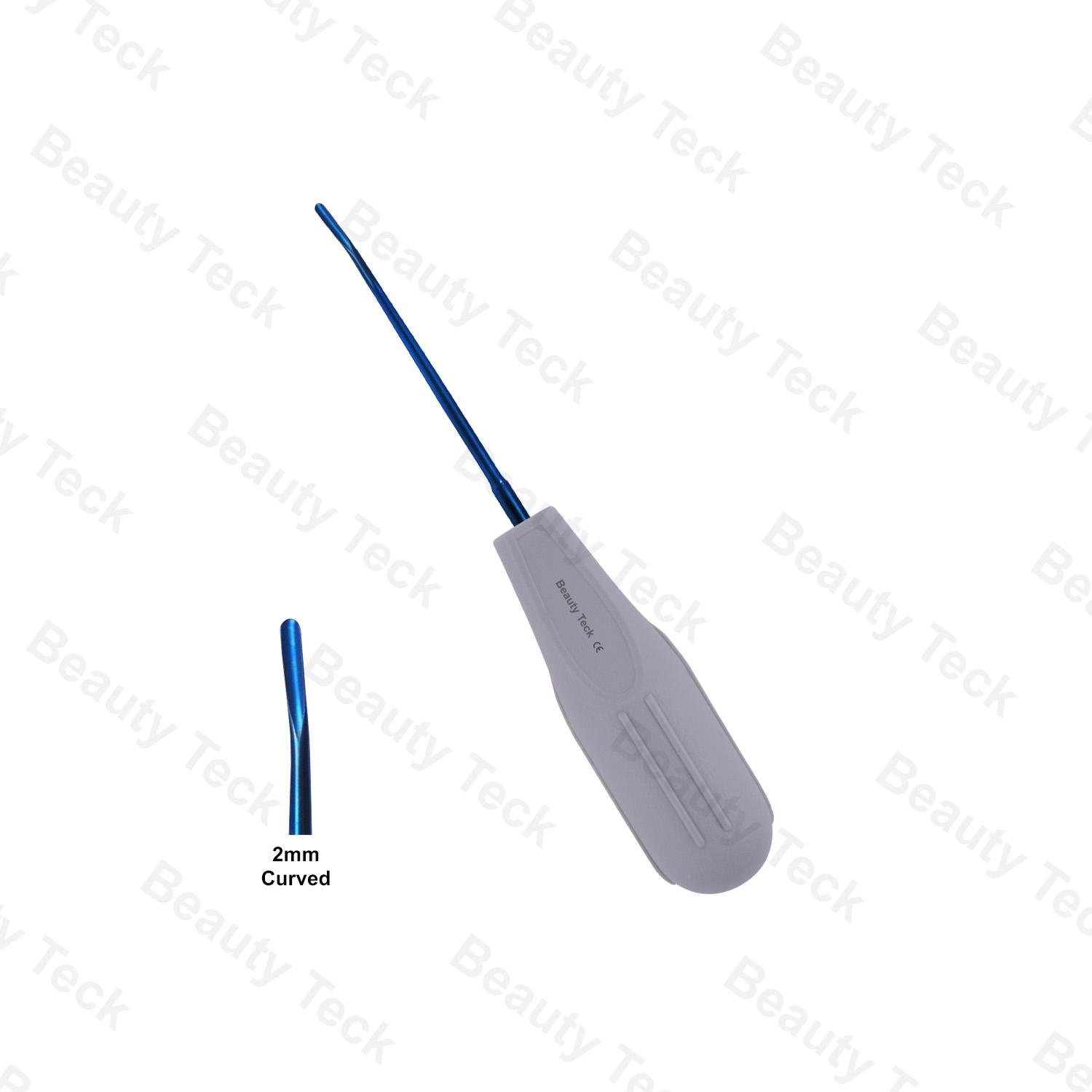 LUXATING ROOT ELEVATORS (CURVED 2MM) BLUE TITANIUM COATED TIP