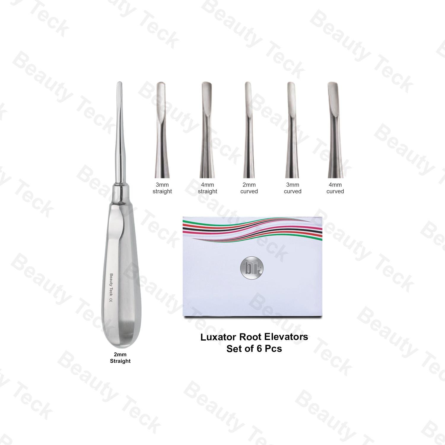 Luxator Root Elevators Straight & Curved Set (6 Pcs)