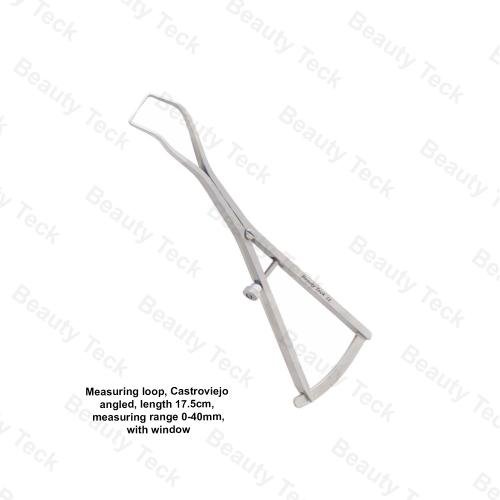 MEASURING LOOP CASTOVIEJO ANGLED, 17.5cm, 0-40mm WITH WINDOW)