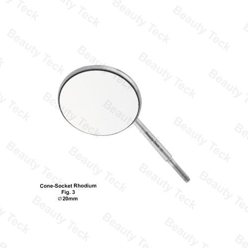 MOUTH MIRROR FIG. 3 (Ø20mm) CONE SOCKET RHODIUM