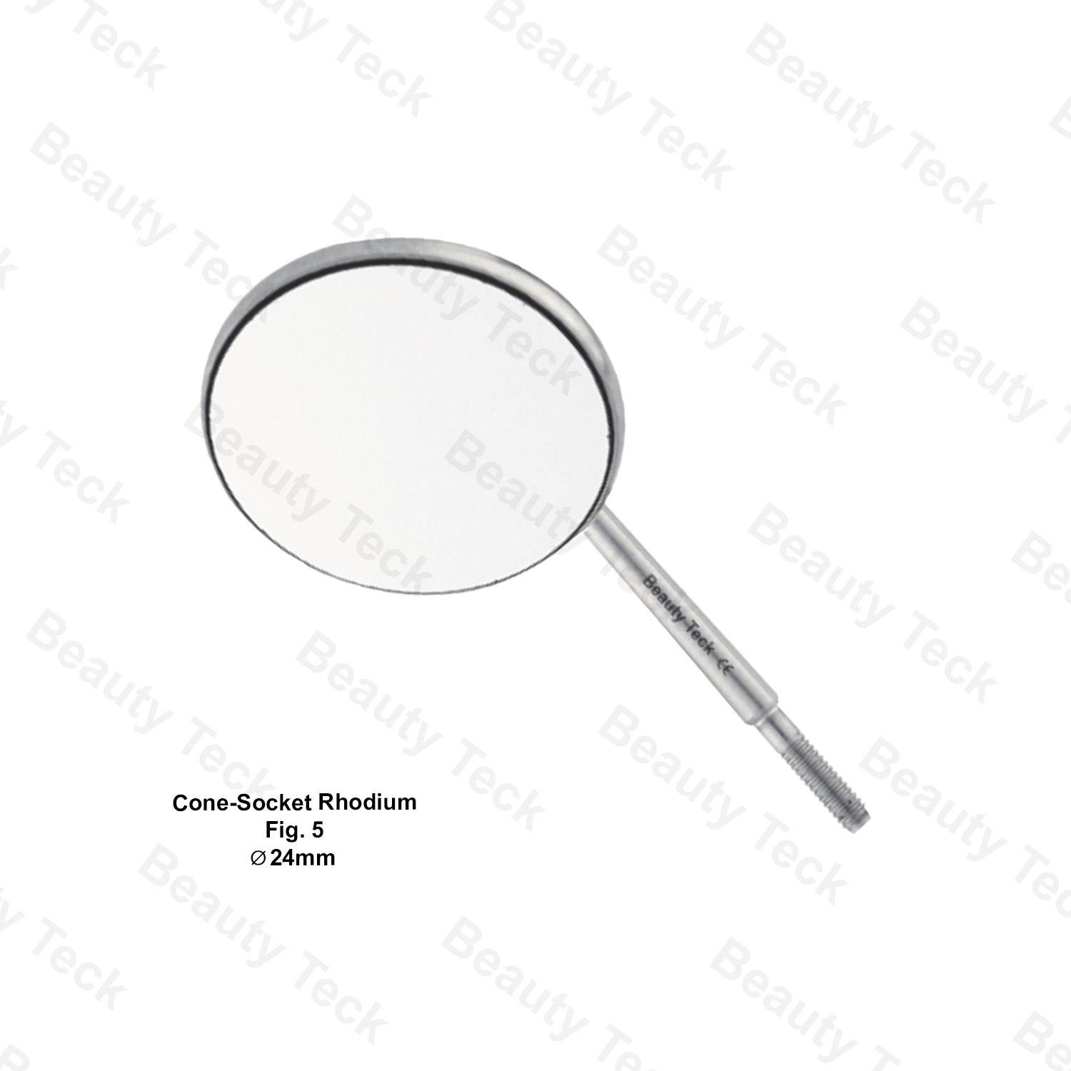 MOUTH MIRROR FIG. 5 (Ø24mm) CONE SOCKET RHODIUM