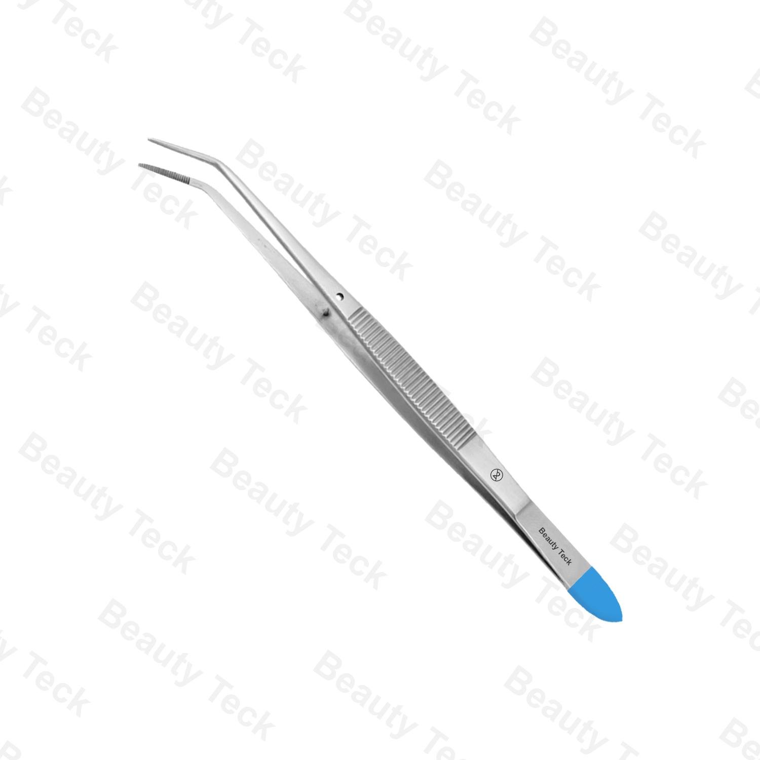 Non-Sterile Single Use Tooth Tweezer Angled,Serrated