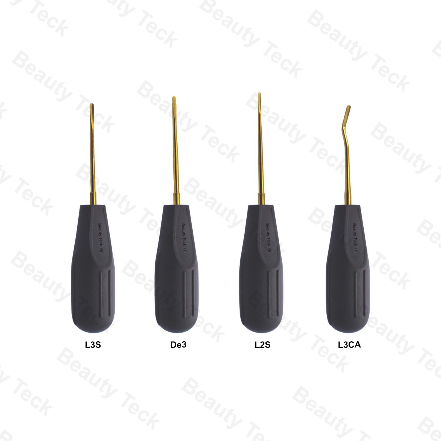 PERIOTOME LUXATING ELEVATORS (SET OF 4 PCS) GOLD COATED TIPS