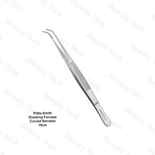 POTTS-SMITH DRESSING FORCEPS 18cm (CURVED SERRATED)