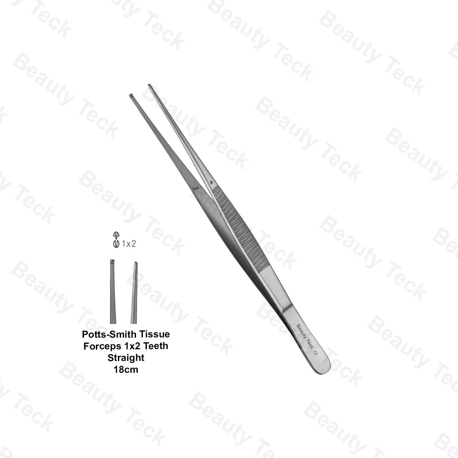 POTTS-SMITH TISSUE FORCEPS 1×2 TEETH (18cm) STRAIGHT