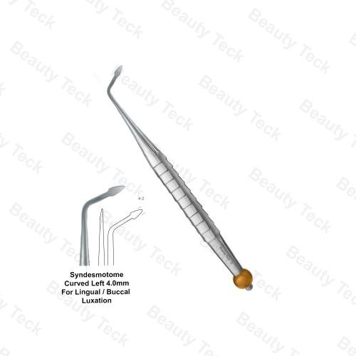 Root Elevator Syndesmotome Curved Left 4.0mm for Lingual/Buccal Luxation