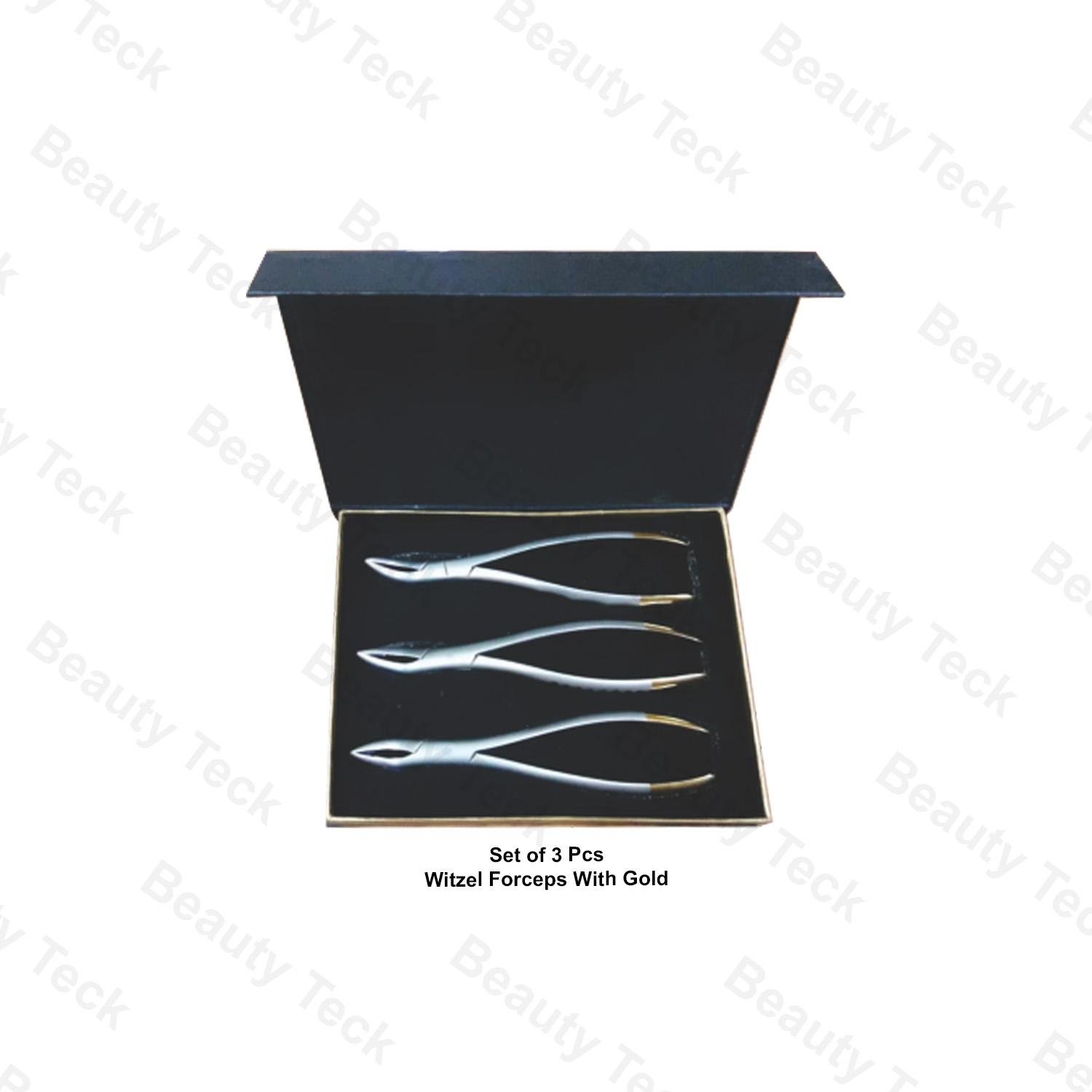 ROOT FRAGMENT FORCEP ( WIZTEL FORCEPS WITH GOLD SET OF 3 PCS)