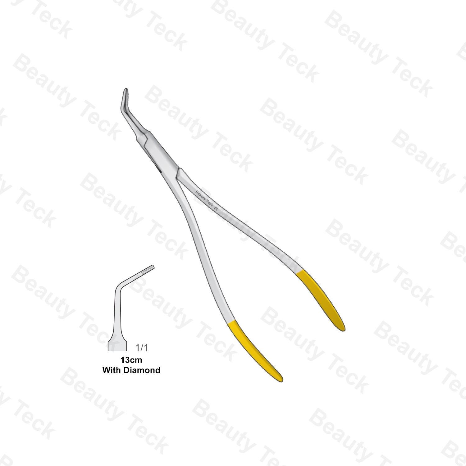 ROOT FRAGMENT FORCEPS (WITH DIAMOND 13cm)