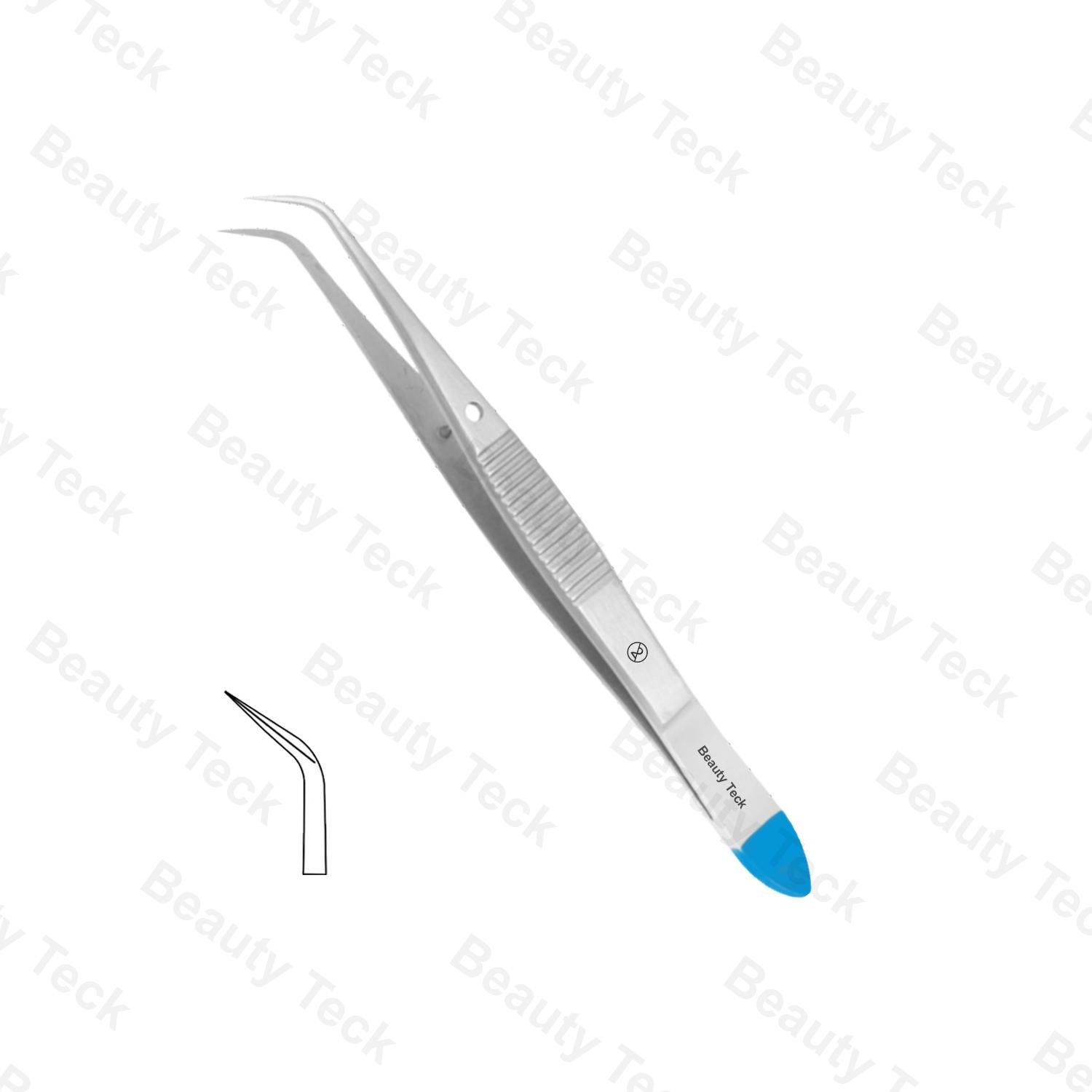 Single-Use Angled Microscopy Forceps Very Fine Curved