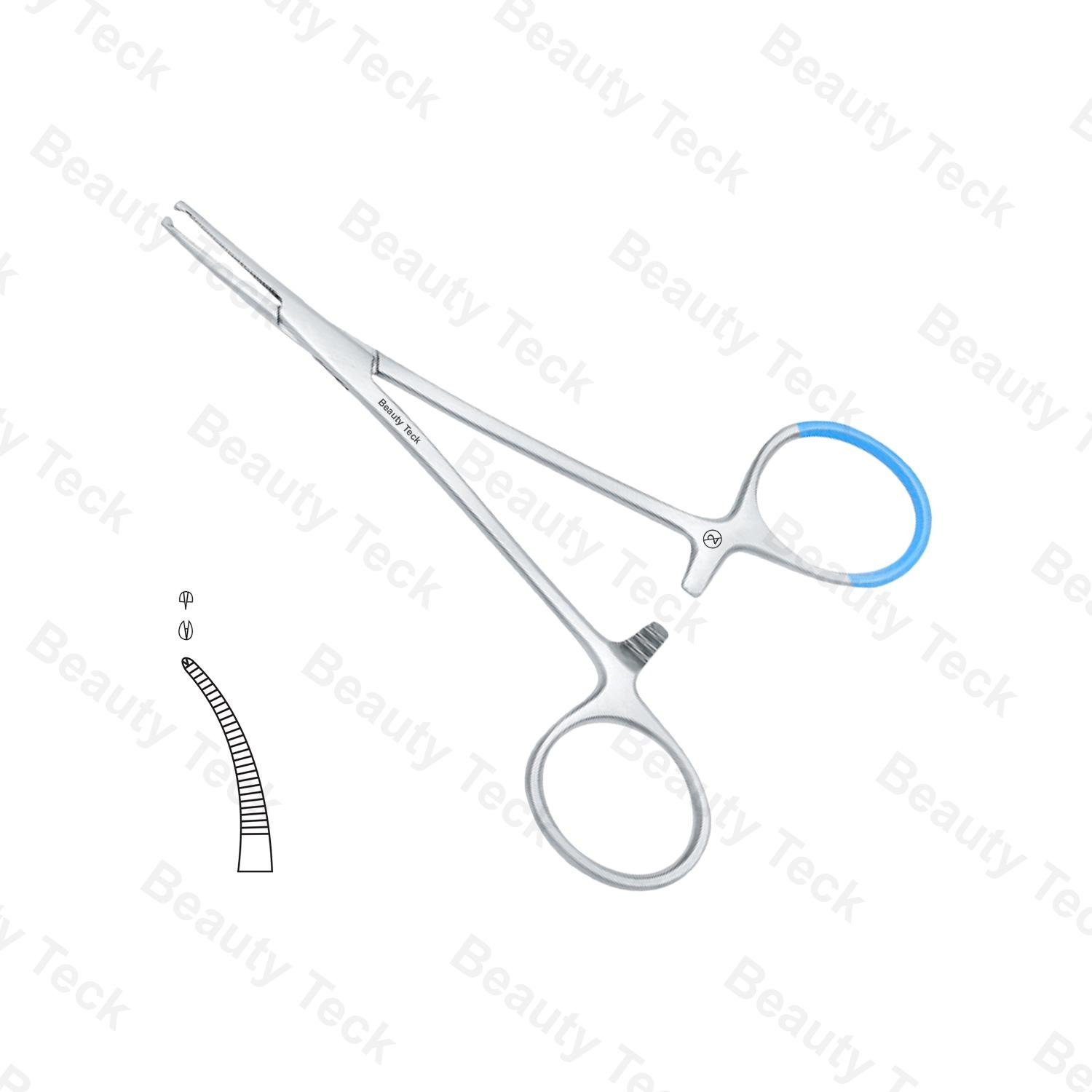 Single Use Micro Mosquito Kocher Forceps Curved