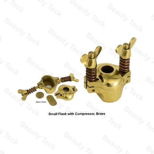 SMALL FLASK WITH COMPRESSOR, BRASS
