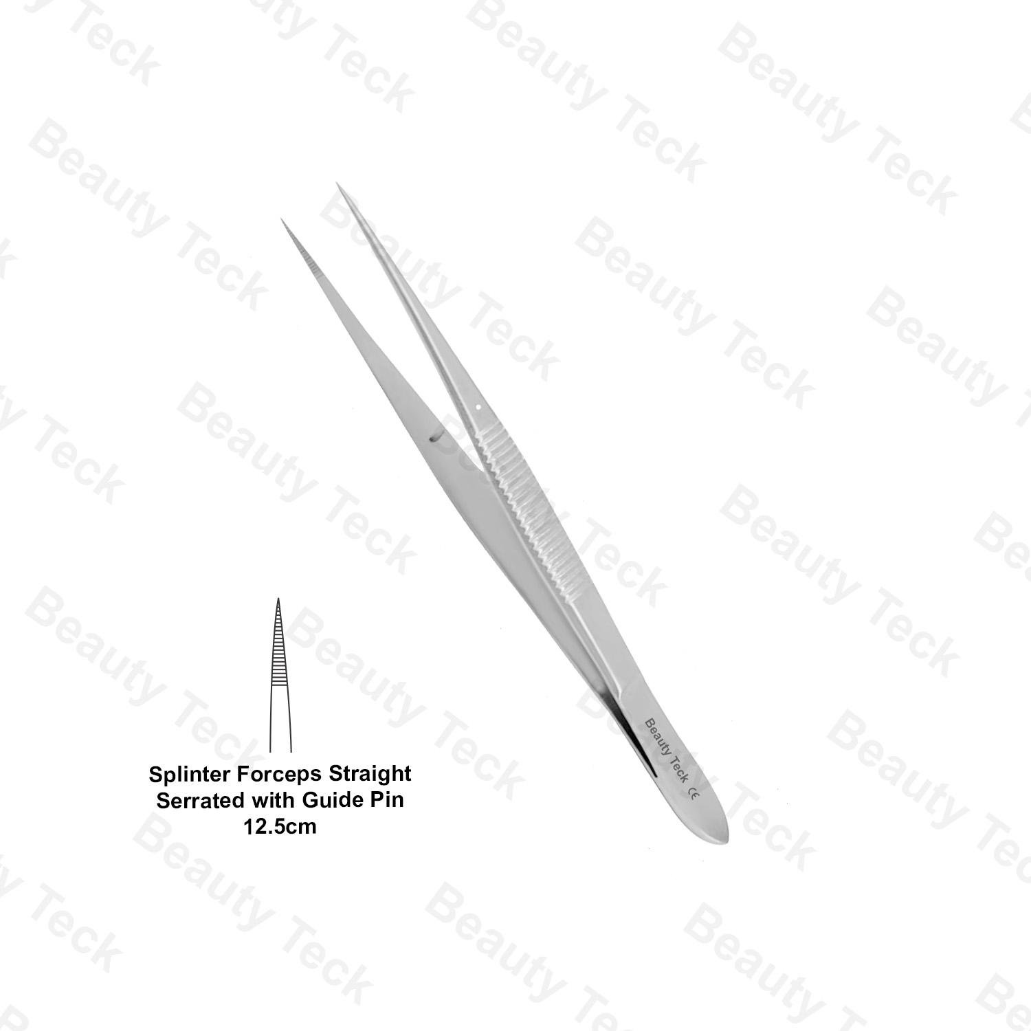 SPLINTER FORCEPS (12.5cm) STRAIGHT SERRATED