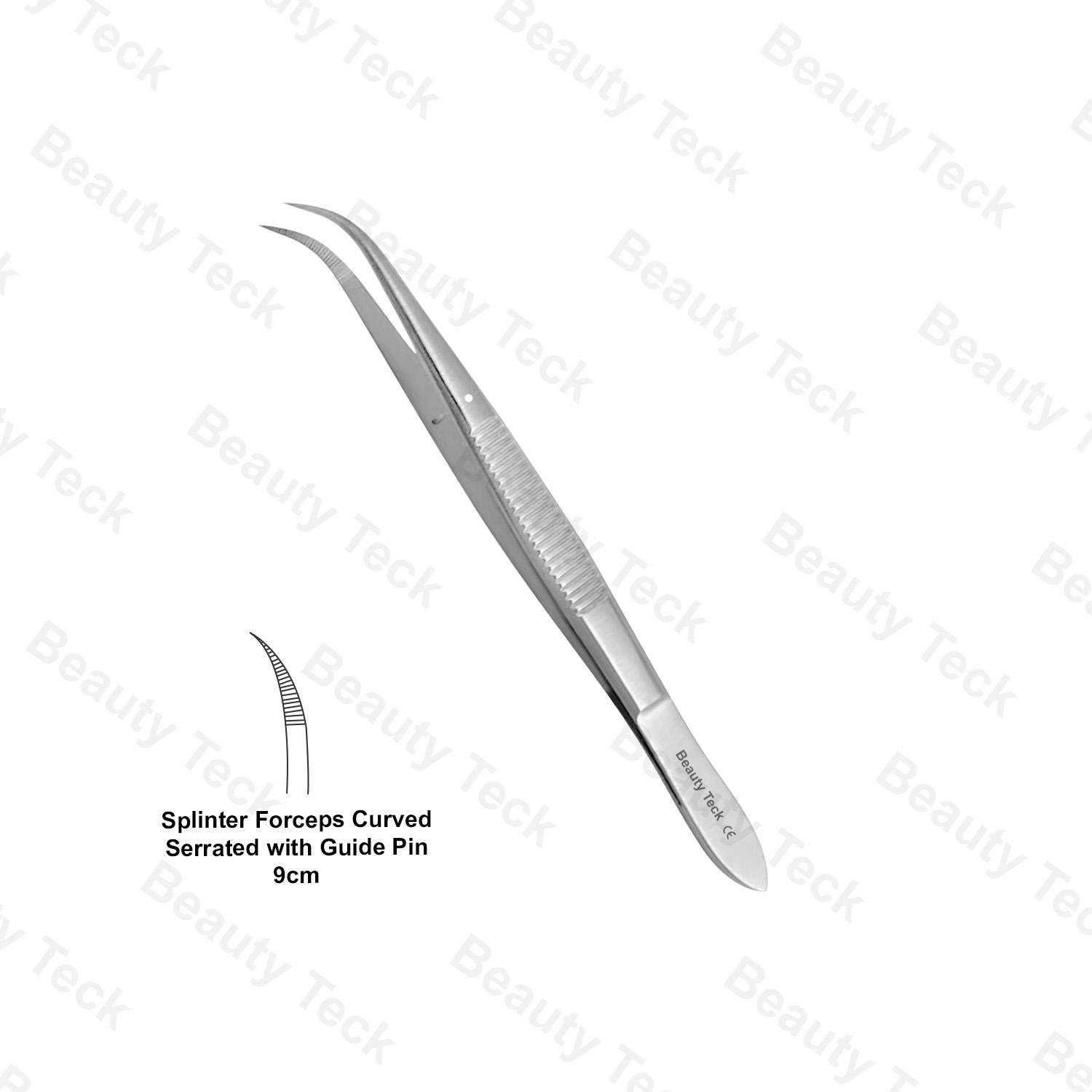 SPLINTER FORCEPS (9cm) CURVED SERRATED
