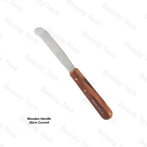 WAX SPATULAS (wooden handle, 20cm curved)