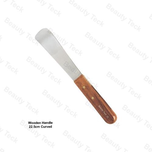 WAX SPATULAS (wooden handle, 22cm curved)