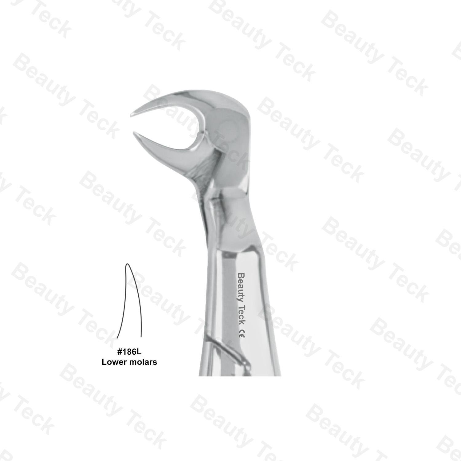 WISDOM EXTRACTING FORCEPS 186 L ENGLISH PATTERN (LOWER MOLARS)