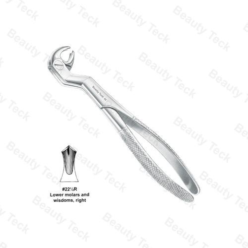 WISDOM EXTRACTING FORCEPS ROUTURIER 22 1/2 R  ENGLISH PATTERN (LOWER MOLAR & WISDOMS, RIGHT)